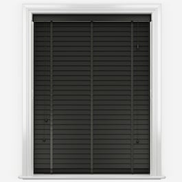 Designer Anthracite with Tapes Wooden Venetian Blind