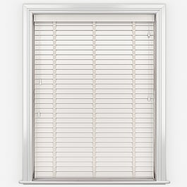WoodLux Alabaster with Tapes Faux Wood Venetian Blind