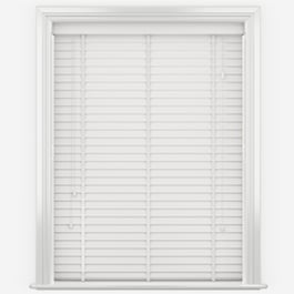 WoodLux Warm White with Tapes Faux Wood Venetian Blind