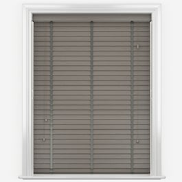 WoodLux Whisper Grey with Tapes Faux Wood Venetian Blind