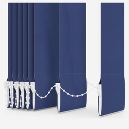 Touched By Design Deluxe Plain Denim Blue Vertical Blind Replacement Slats