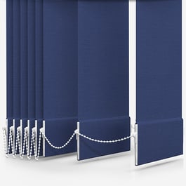Touched By Design Deluxe Plain Denim Blue Vertical Blind Replacement Slats