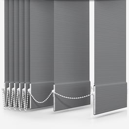 Touched by Design Deluxe Plain Storm Grey Vertical Blind Replacement Slats