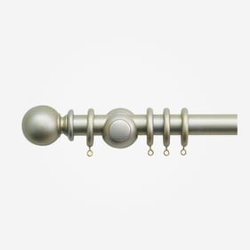 30mm Cathedral Champagne Silver Plain Ball Finial Curtain Pole