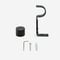 28mm Allure Classic Matt Black End Cap Eyelet Bay Window pole