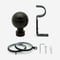 28mm Allure Classic Matt Black Ribbed Ball Bay Window pole
