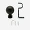 28mm Allure Classic Matt Black Ribbed Ball Eyelet Bay Window pole