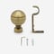 35mm Allure Classic Antique Brass Ribbed Ball Finial Eyelet pole