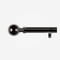 28mm Allure Classic Black Nickel Ribbed Ball Eyelet pole
