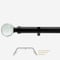 28mm Allure Classic Matt Black Crystal Ball Eyelet Bay Window pole