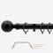 28mm Allure Classic Matt Black Ribbed Ball Bay Window pole