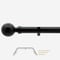 28mm Allure Classic Matt Black Ribbed Ball Eyelet Bay Window pole