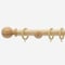 28mm Prime Light Oak Ball Curtain Pole pole