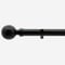 35mm Allure Classic Matt Black Ribbed Ball Finial Eyelet pole