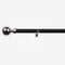 35mm Allure Classic Matt Black With Chrome Ball Finial Eyelet pole