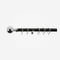 35mm Allure Classic Matt Black With Chrome Ribbed Ball Finial pole