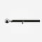 35mm Allure Classic Matt Black With Chrome Ribbed Ball Finial Eyelet pole