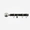 35mm Allure Classic Matt Black With Stainless Steel Ribbed Ball Finial pole