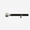 35mm Allure Classic Matt Black With Stainless Steel Ribbed Ball Finial Eyelet pole