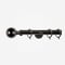 35mm Allure Signature Black Nickel Ribbed Ball Finial pole