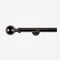 35mm Allure Signature Black Nickel Ribbed Ball Finial Eyelet pole