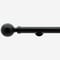35mm Allure Signature Matt Black Ball Finial Eyelet pole