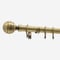 28mm Allure Classic Antique Brass Ribbed Ball Bay Window pole