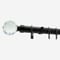 28mm Allure Classic Matt Black Crystal Ball Bay Window pole