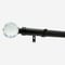 28mm Allure Classic Matt Black Crystal Ball Eyelet Bay Window pole