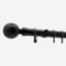 28mm Allure Classic Matt Black Ribbed Ball Bay Window pole