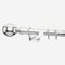 28mm Allure Signature Polished Chrome Ribbed Ball pole