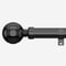28mm Allure Classic Black Nickel Ribbed Ball Eyelet pole