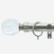 28mm Allure Classic Brushed Steel Glass Bubbles Bay Window pole