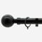 28mm Allure Classic Matt Black Ribbed Ball Bay Window pole