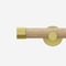 28mm Signature Brushed Gold & Natural Oak End Cap Eyelet pole