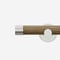 28mm Signature Stainless Steel & Aged Oak End Cap Eyelet pole