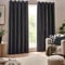 Chenille Opulence Charcoal Eyelet rm_curtain