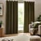 Chenille Opulence Olive Eyelet rm_curtain