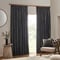 Yard Heavy Chenille Charcoal Pencil Pleat rm_curtain