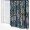 Wylder Ophelia Floral Jacquard Blue and Saffron Pencil Pleat rm_curtain