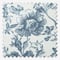 Camengo Celestine Tissu Bleu Encre curtain