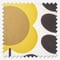 Orla Kiely Spot Flower Stem Yellow and Grey roman