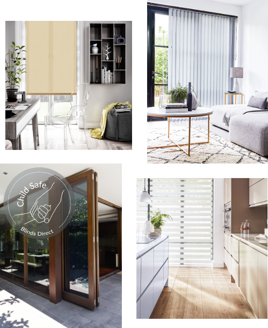 a multi image photo to give examples of the different types of door blinds to use for french doors