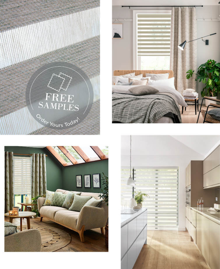 promotional image to offer free sample on blinds direct products