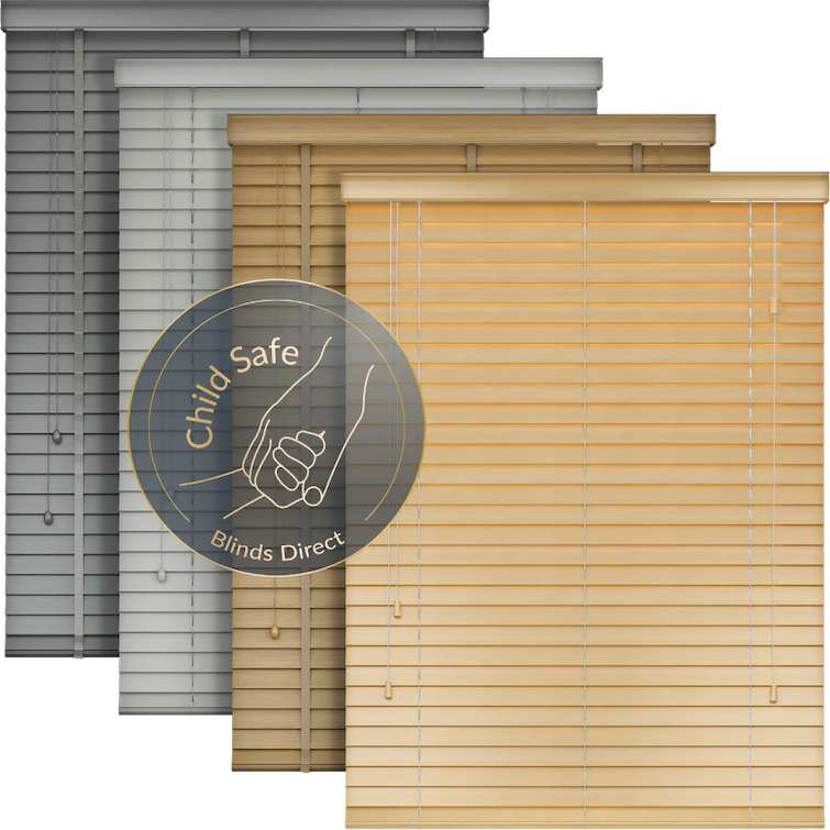 explainer image to show that wooden blinds from blinds direct are child safe approved