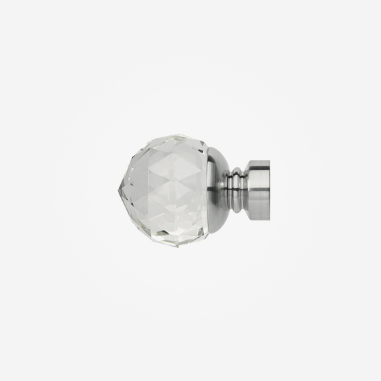 Clear Faceted Ball Finial For 35mm Neo Stainless Steel