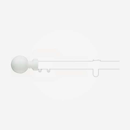 Finial - White Ball End For 50mm Metropole