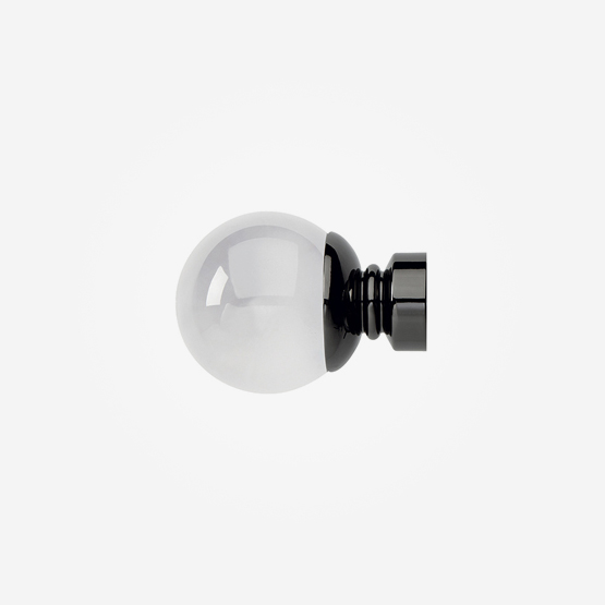 Plain Clear Ball Finial For 35mm Neo Black Nickel