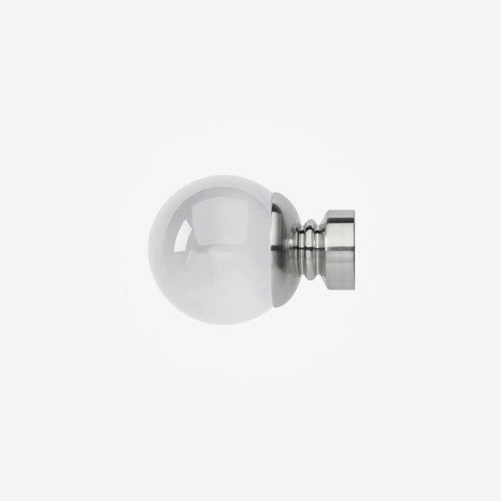 Plain Clear Ball Finial For 35mm Neo Stainless Steel