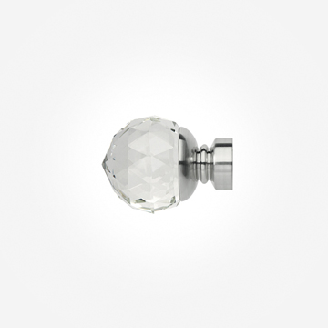 Clear Faceted Ball Finial For 28mm Neo Stainless Steel